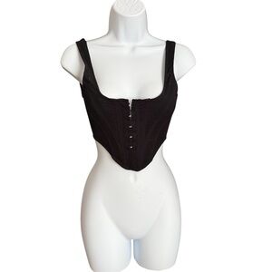 White Fox Boutique Black Cropped Corset Top